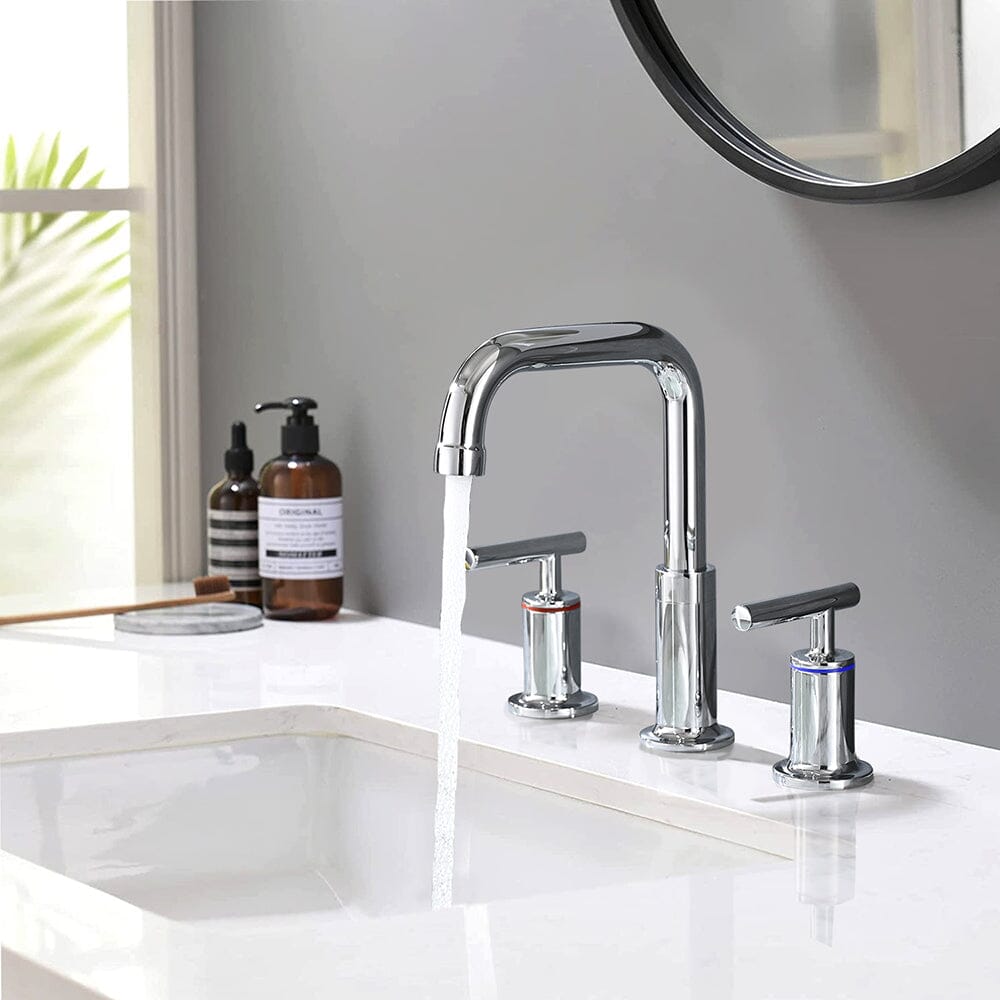 8 in. Widespread Double Handle Bathroom Faucet with Pop Up Drain