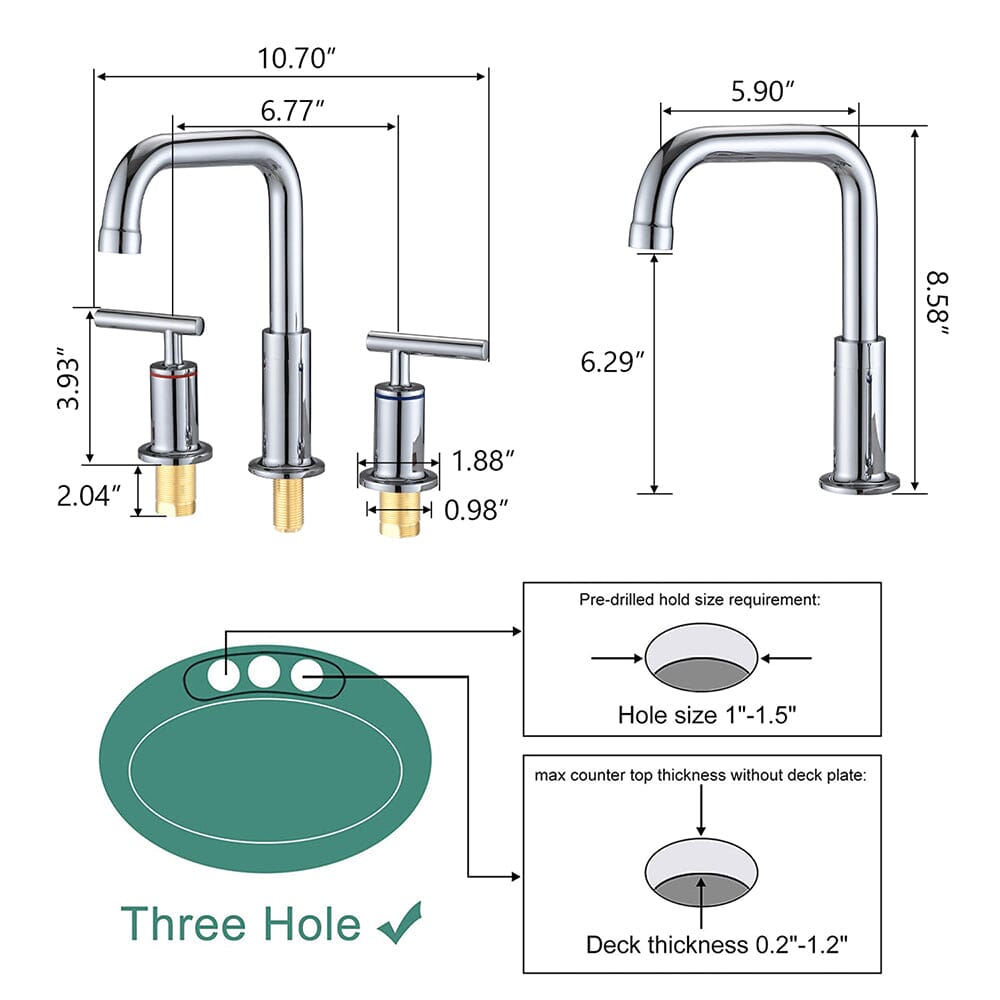 8 in. Widespread Double Handle Bathroom Faucet with Pop Up Drain