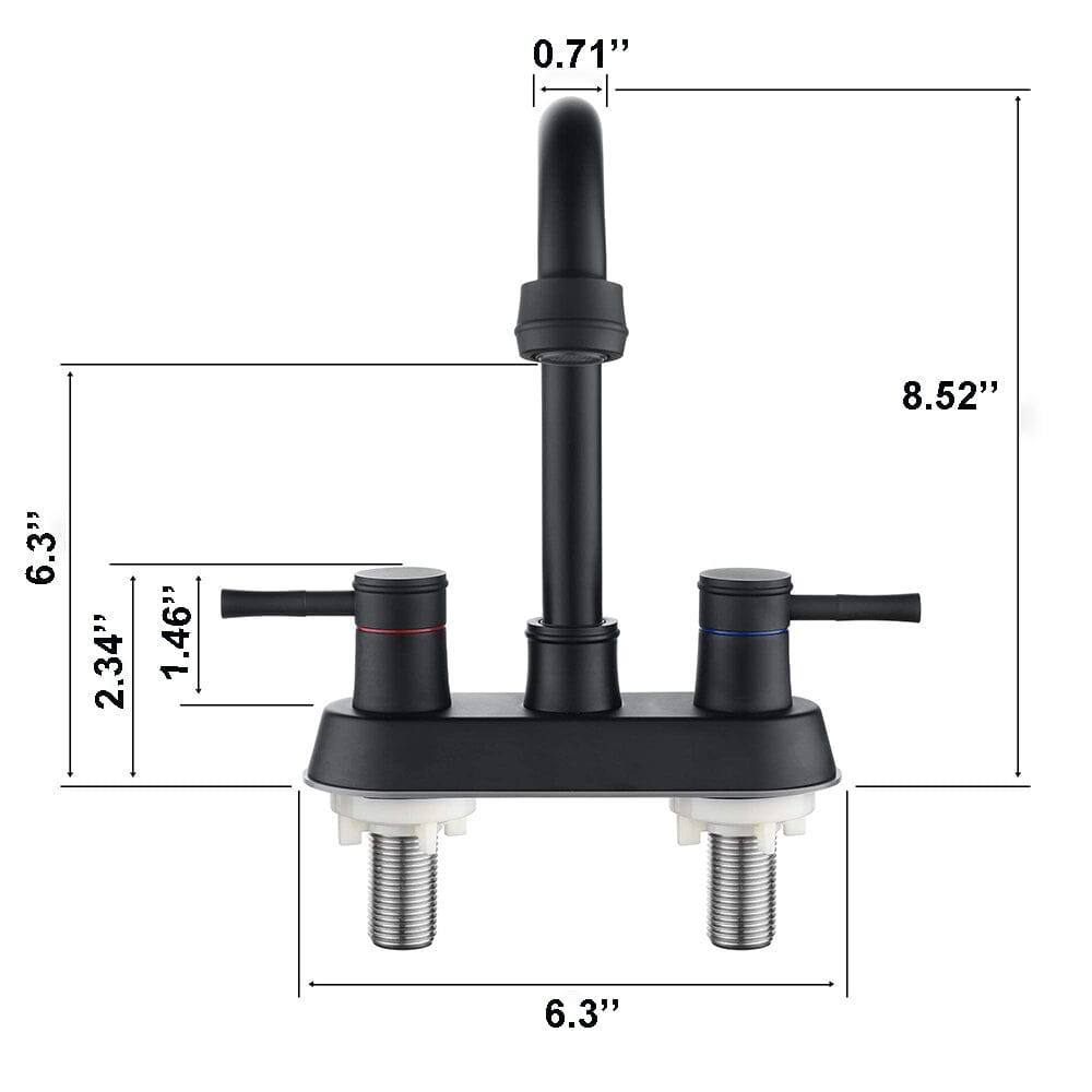 Bathroom Sink Faucet with Pop-Up Sink Drain and 2 Hoses, 3-Hole Stainless Steel High Arc