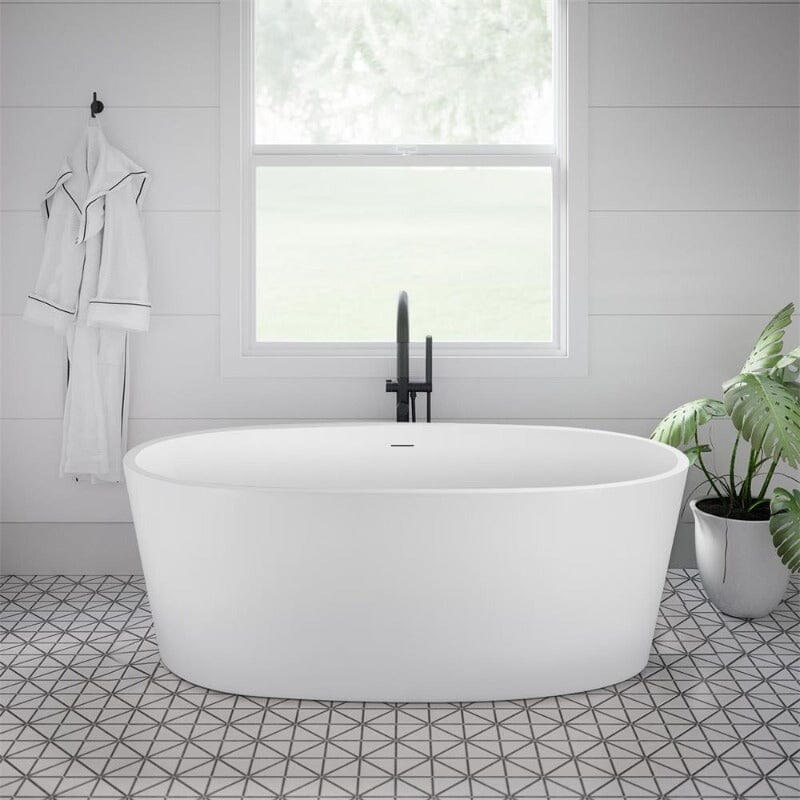 Mokleba 67&quot; Acrylic Modern Bathtub Oval Shape Freestanding Soaking Tub