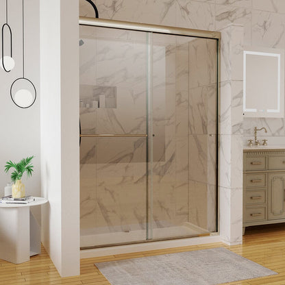 50-54&quot;W x 72&quot;H Shower Door Traditional Two-way Sliding with Handle