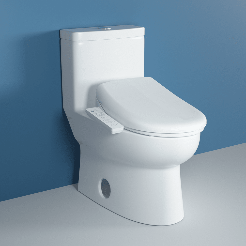 Elongated Smart Toilet Seat with Automatic Heating, Rinsing and Warm Air Drying