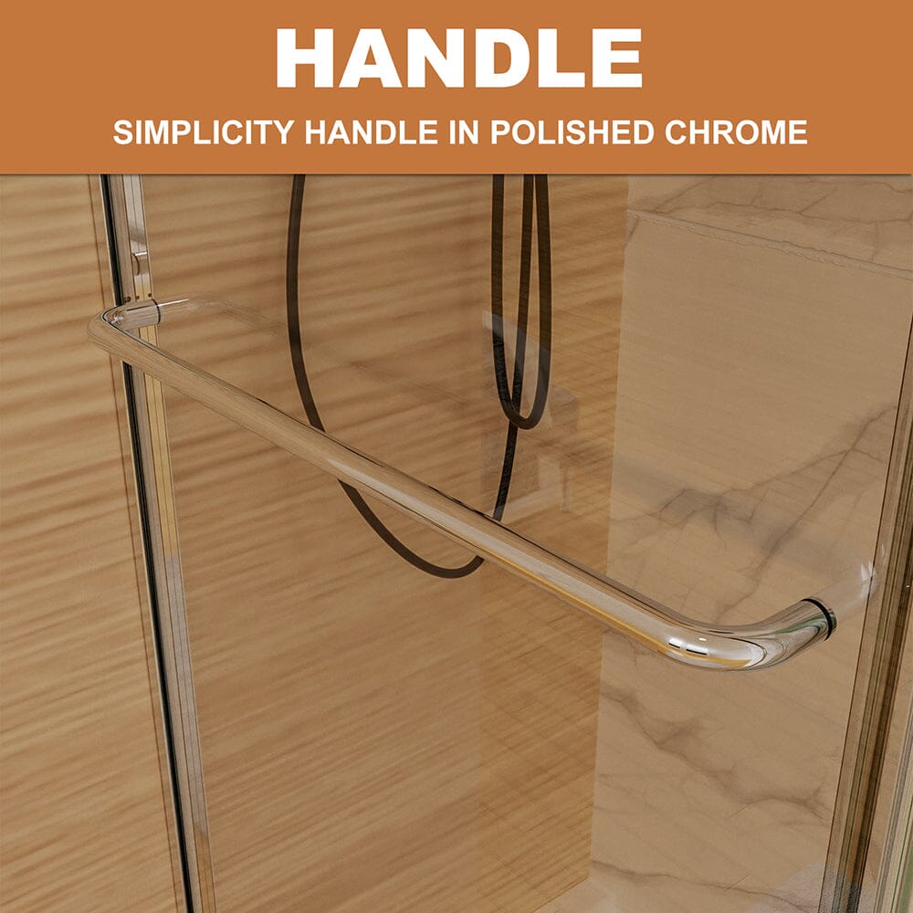 50-54&quot;W x 72&quot;H Shower Door Traditional Two-way Sliding with Handle