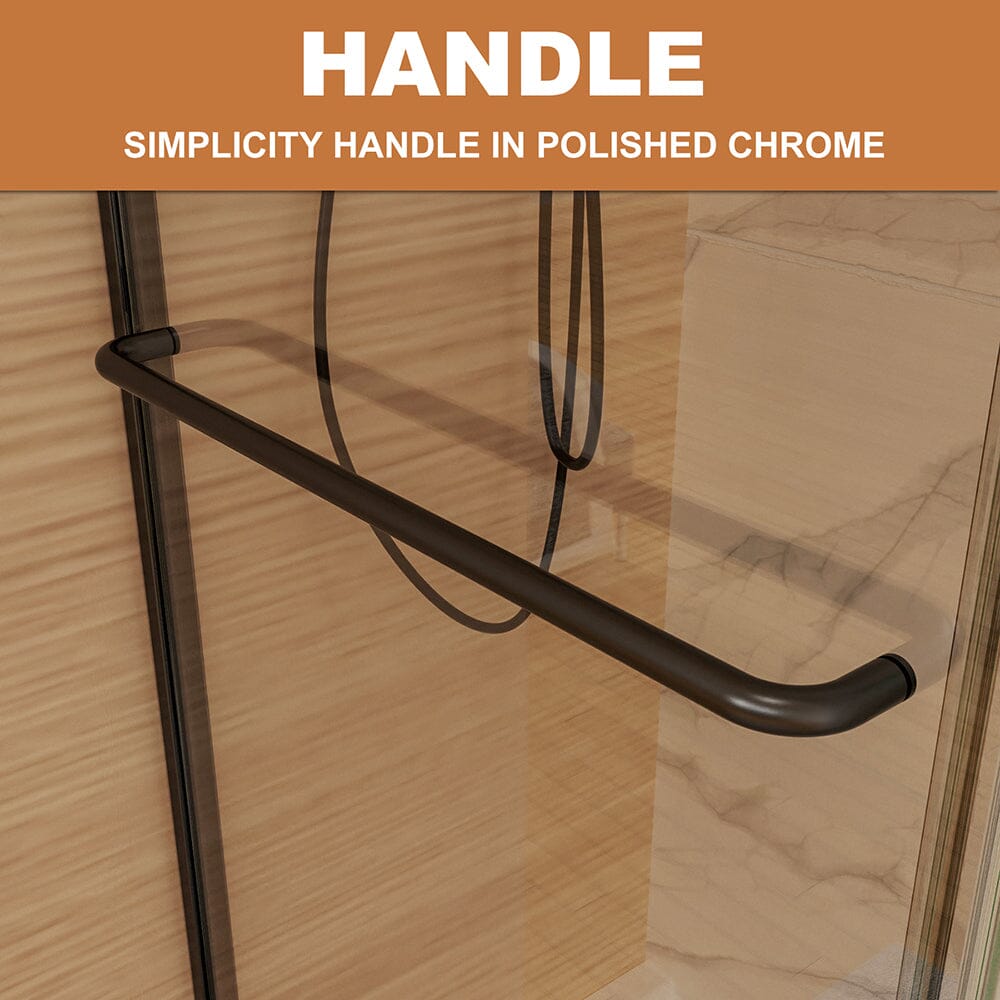 44-48&quot;W x 72&quot;H Shower Door Traditional Two-way Sliding with Handle