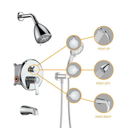 8 Spray Filtered Shower Head and Hand Shower &amp; Tub Spout Combo Set