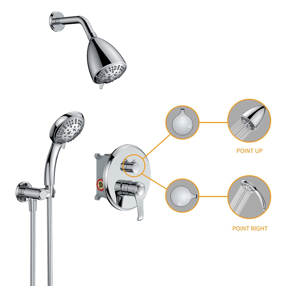 8 Spray Filtered Shower Head and Hand Shower for Small Bathroom