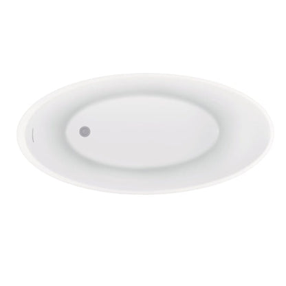 Mokleba 67&quot; Acrylic Oval Modern Freestanding Soaking Bathtub White