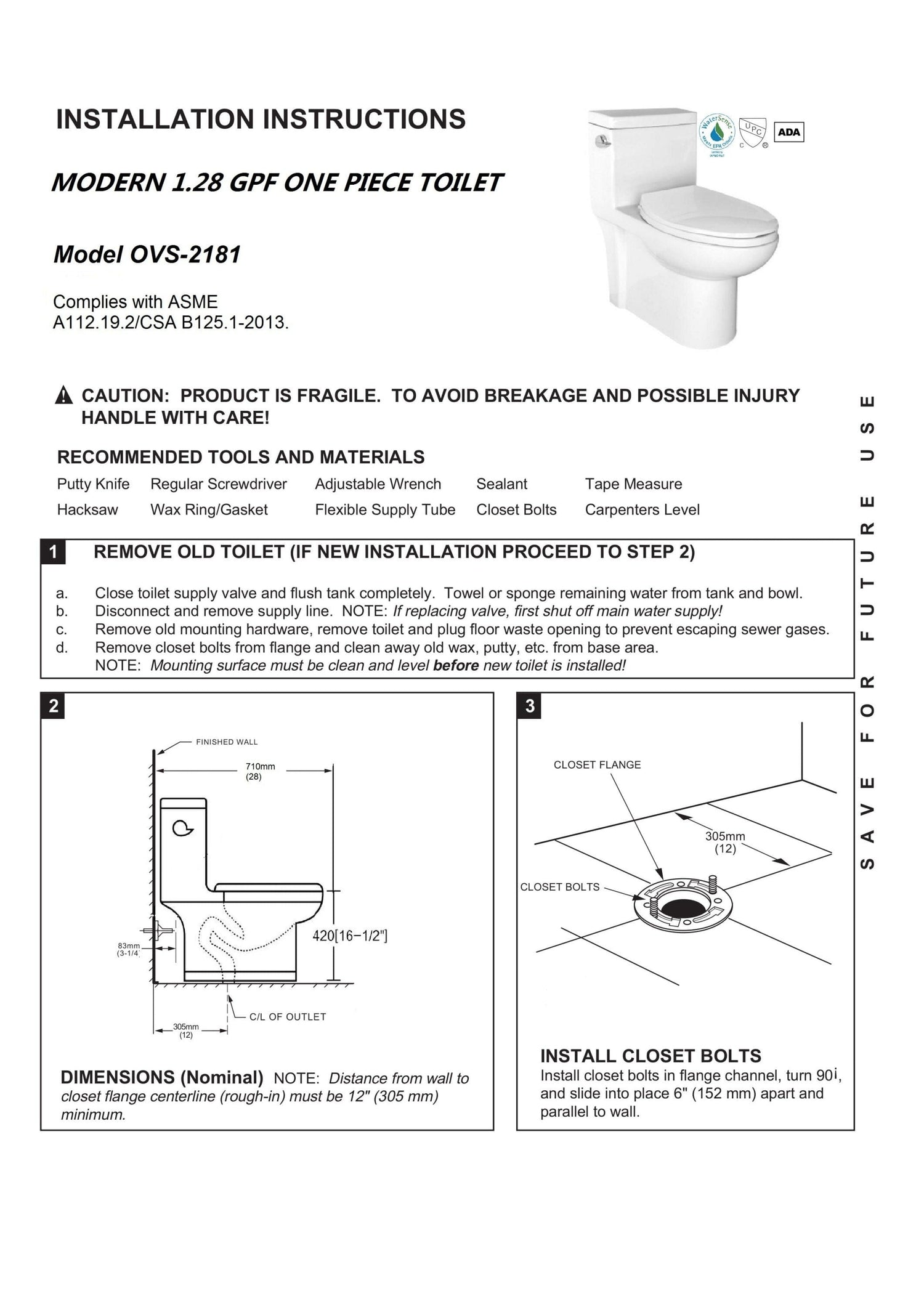 1.28 GPM (Water Efficient) One-Piece ADA Elongated  Toilet, Soft Close Seat Included (cUPC Approved) - 28&quot;x 14.5&quot;x 29&quot;