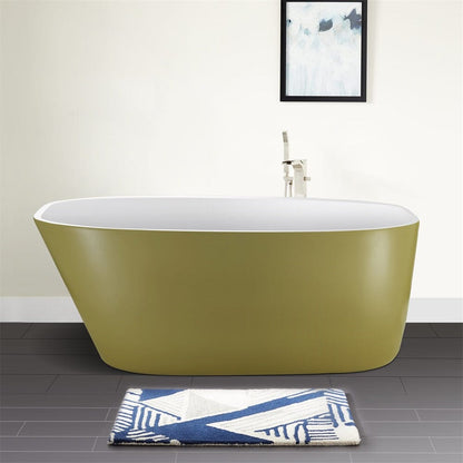 Mokleba 63&quot; Acrylic End Drain Freestanding Tub with Pop-up Drain