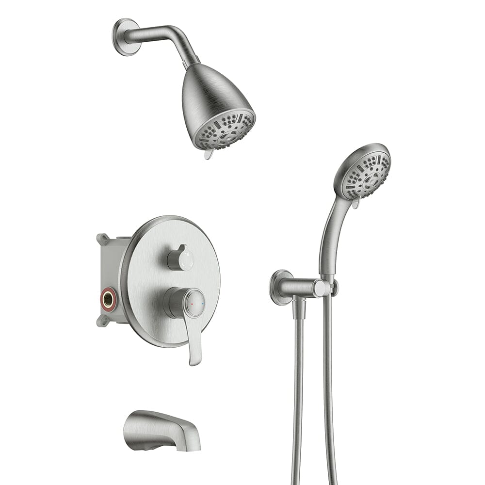 8 Spray Filtered Shower Head and Hand Shower &amp; Tub Spout Combo Set