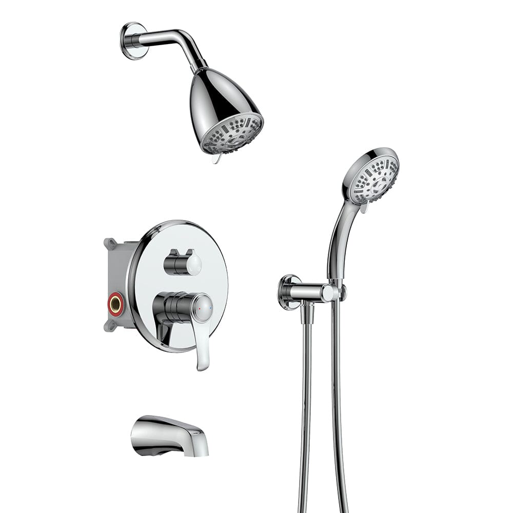 8 Spray Filtered Shower Head and Hand Shower &amp; Tub Spout Combo Set