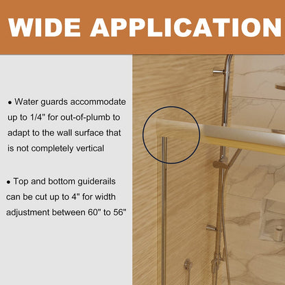 56-60&quot;W x 72&quot;H Shower Door Traditional Two-way Sliding with Handle