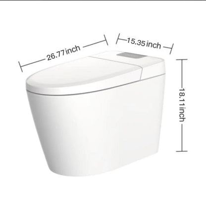 Giving Tree Multifunction U-Shaped Smart Toilet Automatic Flush with Remote Control/Foot Sensor/Night Light