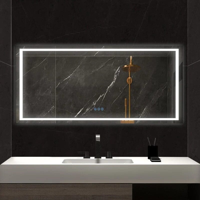 72 in. W x 36 in. H LED Light Bathroom Vanity Mirror Large Rectangular Frameless Anti Fog