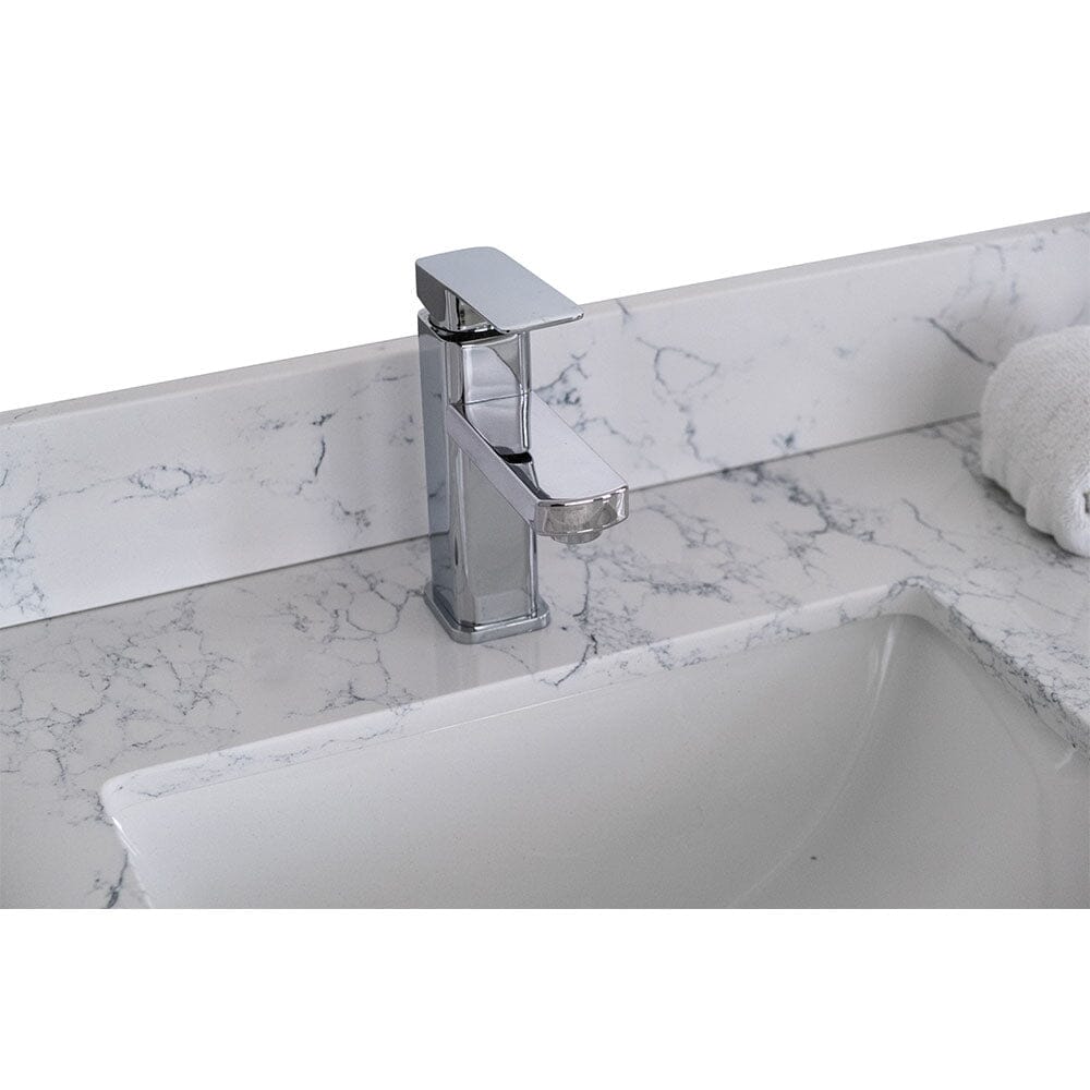 43&quot;x 22&quot; bathroom stone vanity top with undermount ceramic sink and single faucet hole