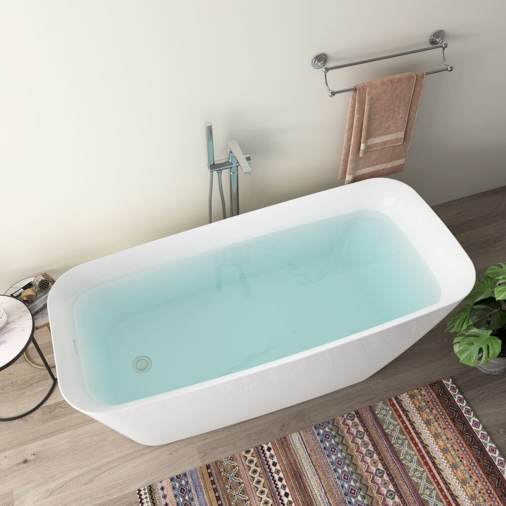 Mokleba 59&quot; Acrylic Single Slipper Tub Freestanding Soaking Bathtub