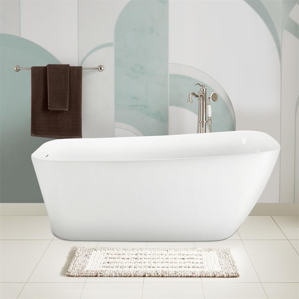 Mokleba 59&quot; Acrylic Single Slipper Tub Freestanding Soaking Bathtub