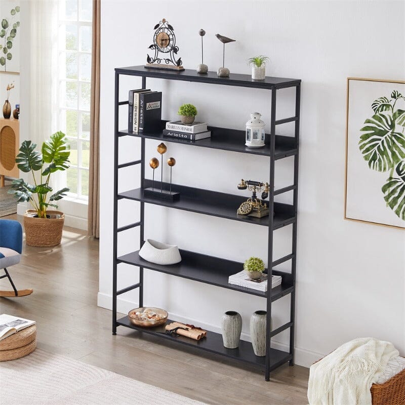 Giving Tree 5 Tier Large Home Office Bookcase Open Bookshelf Storage with Metal Frame