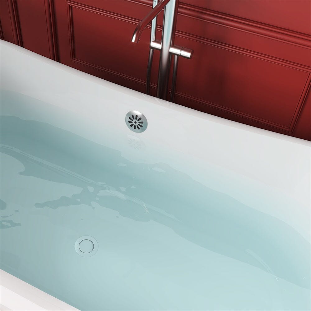 67&quot; Rolled Rim Claw Feet Double Slipper Bathtub Overflow Detail