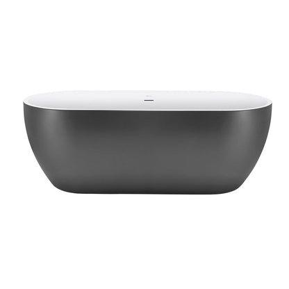 59&quot; modern grey Bathtub with Center Drain