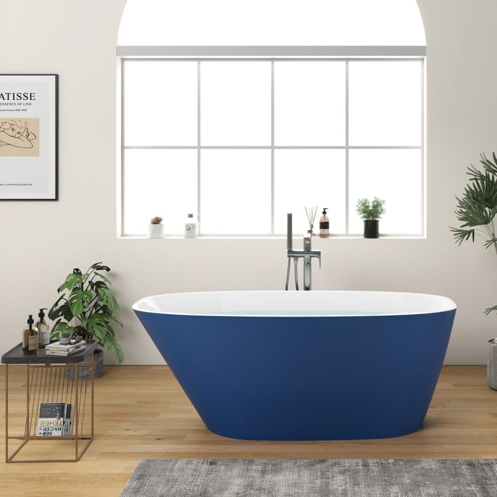 Mokleba 63&quot; Acrylic End Drain Freestanding Tub with Pop-up Drain