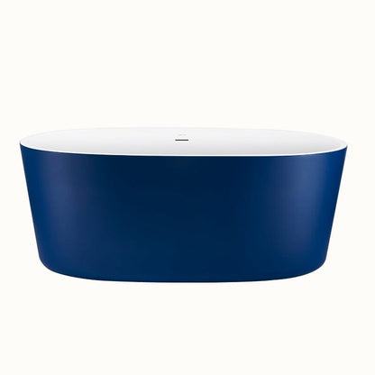 Mokleba 63&quot; Acrylic Modern Bathtub Oval Shape Freestanding Soaking Tub