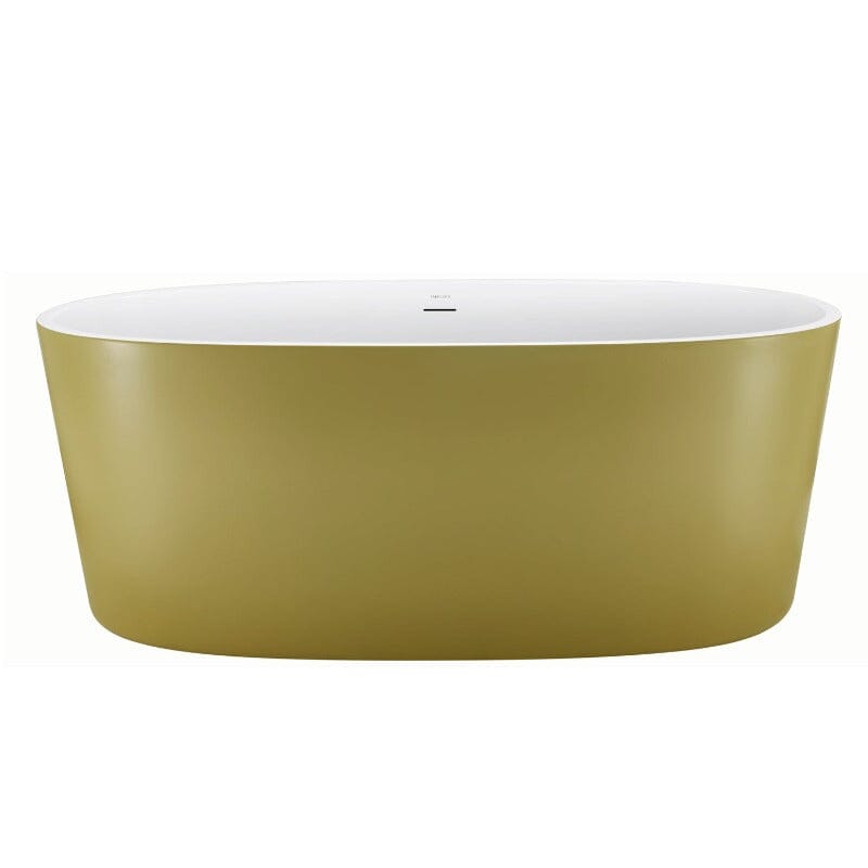 Mokleba 63&quot; Acrylic Modern Bathtub Oval Shape Freestanding Soaking Tub