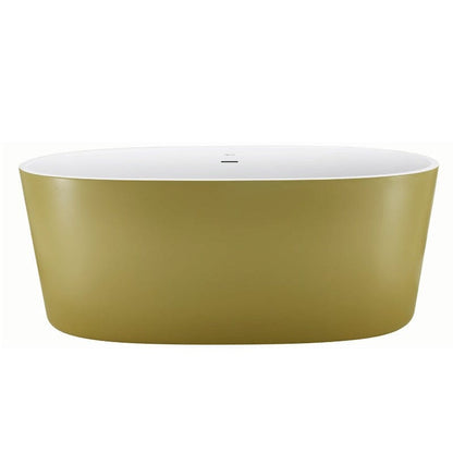 Mokleba 63&quot; Acrylic Modern Bathtub Oval Shape Freestanding Soaking Tub