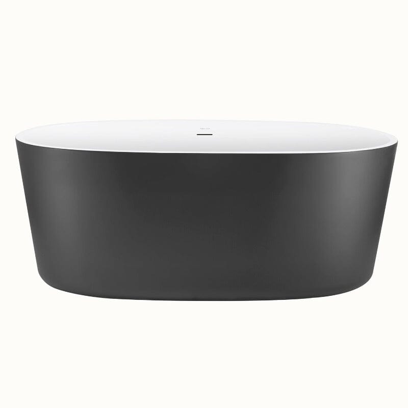 Mokleba 63&quot; Acrylic Modern Bathtub Oval Shape Freestanding Soaking Tub