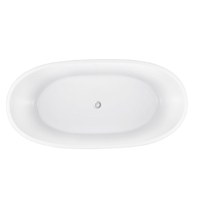 Mokleba 63&quot; Acrylic Modern Bathtub Oval Shape Freestanding Soaking Tub