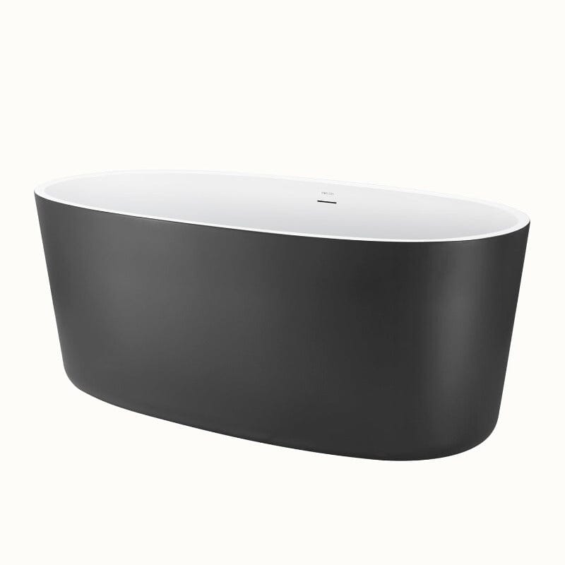 Mokleba 63&quot; Acrylic Modern Bathtub Oval Shape Freestanding Soaking Tub