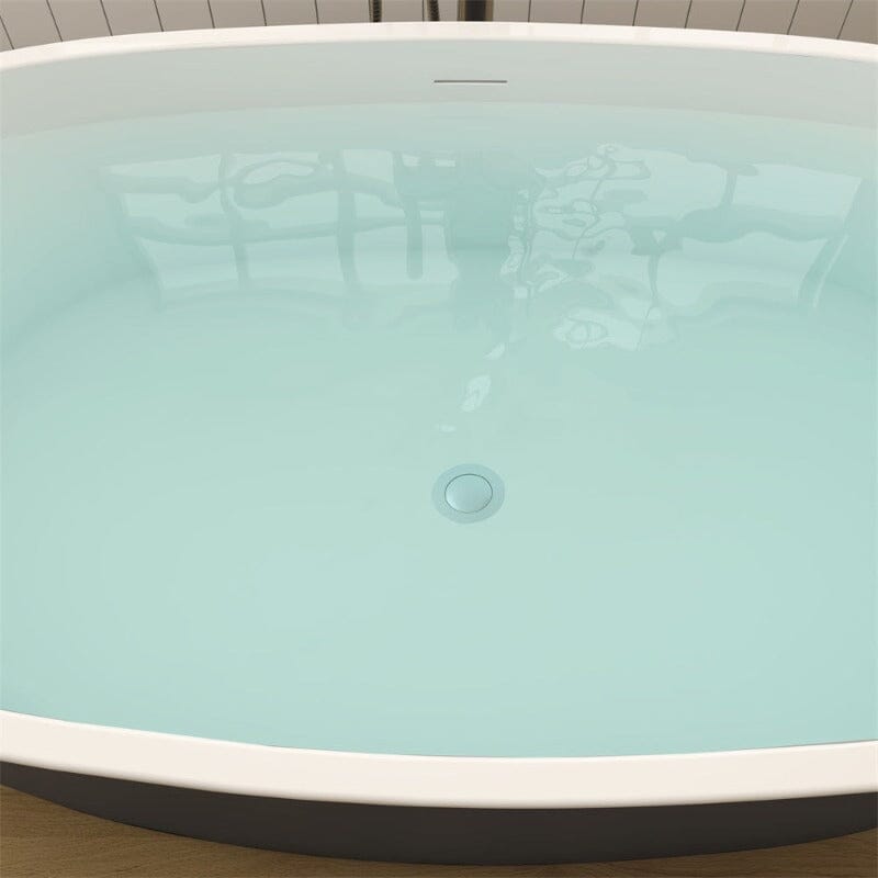 Mokleba 59&quot; Acrylic Modern Bathtub Oval Shape Freestanding Soaking Tub