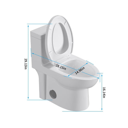 Giving Tree Powerful &amp; Quiet Dual Flush Modern One Piece Toilet with Soft Closing Seat