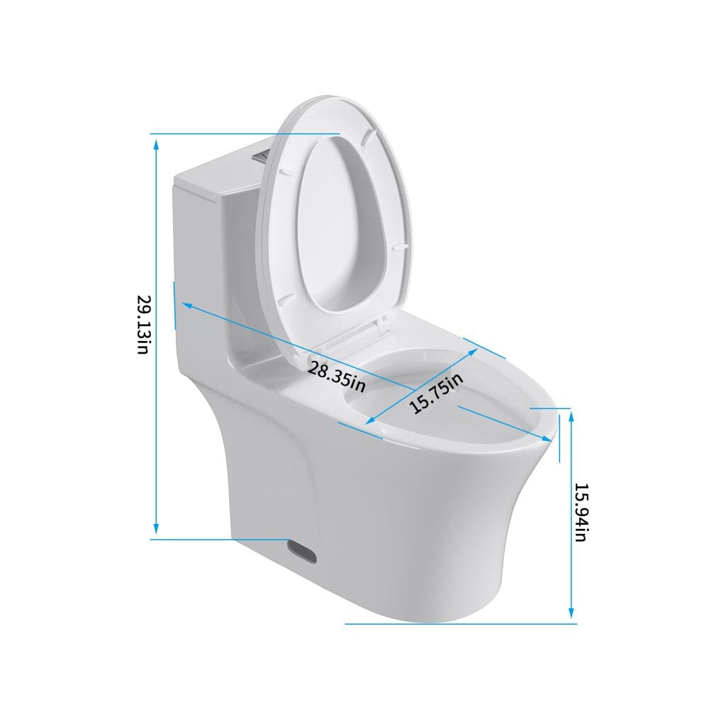 Giving Tree One-Piece Toilet 1.1GPF/1.6 GPF Siphon Jet Dual Flushing with Toilet Seat