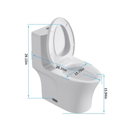 Giving Tree One-Piece Toilet 1.1GPF/1.6 GPF Siphon Jet Dual Flushing with Toilet Seat