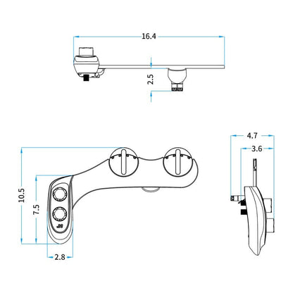 Giving Tree Non-Electric Bidet Toilet Attachment Self Cleaning Dual Nozzle Sprays Hot &amp; Cold Water