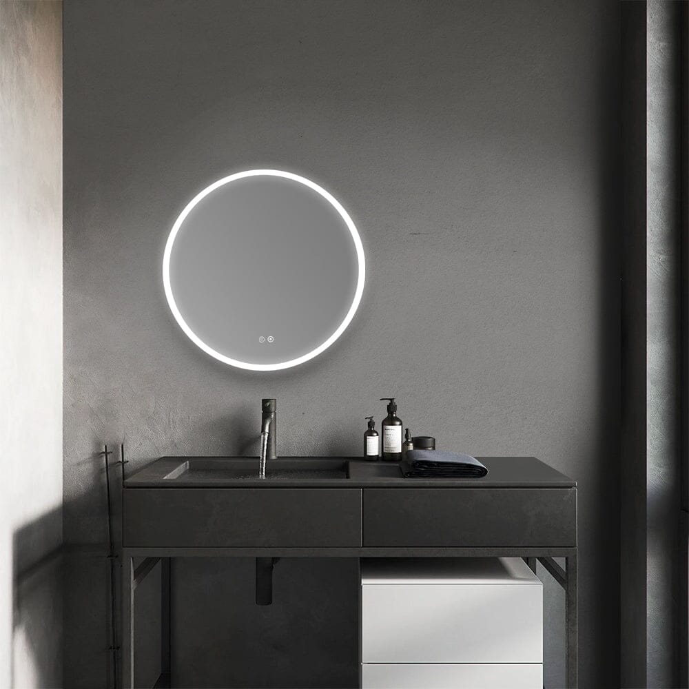 Giving Tree Round Frameless Bathroom Vanity Mirror with LED Light