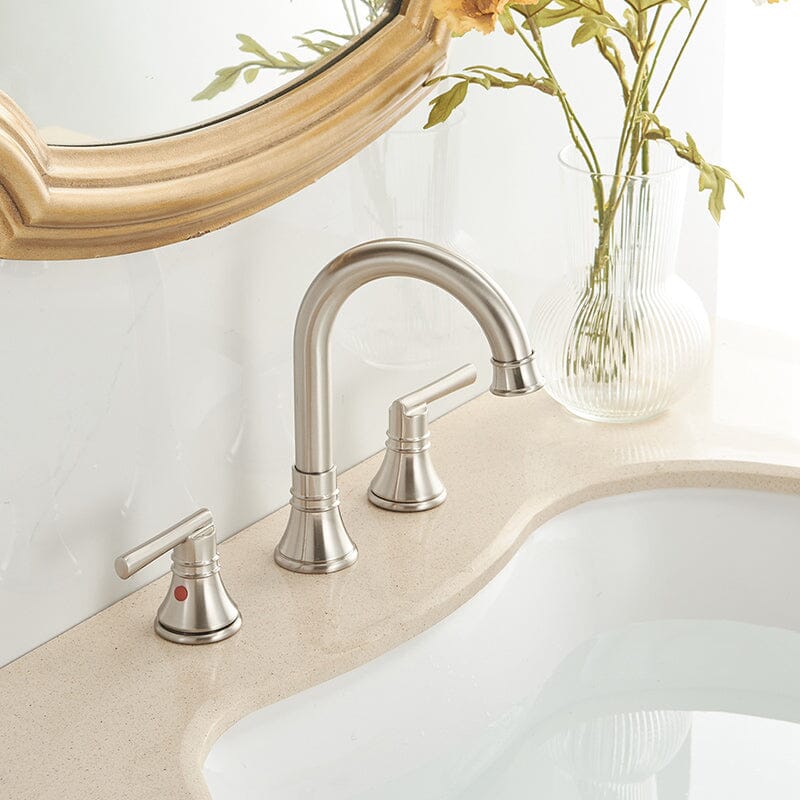 3 Hole 8&quot; Widespread Dual-Handle Bathroom Sink Faucet Solid Brass