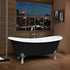 67" Rolled Rim Claw Foot Slipper Tub