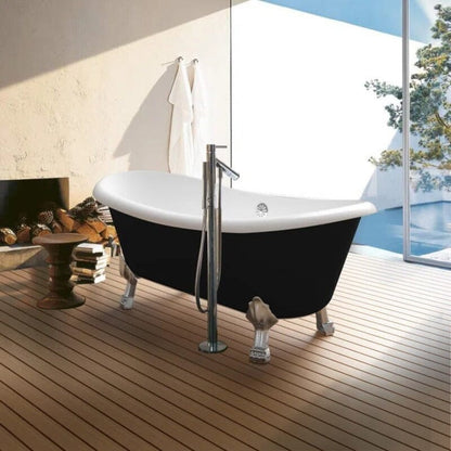 67&quot; Double Slipper Rolled Rim Bathtub in Acrylic Material