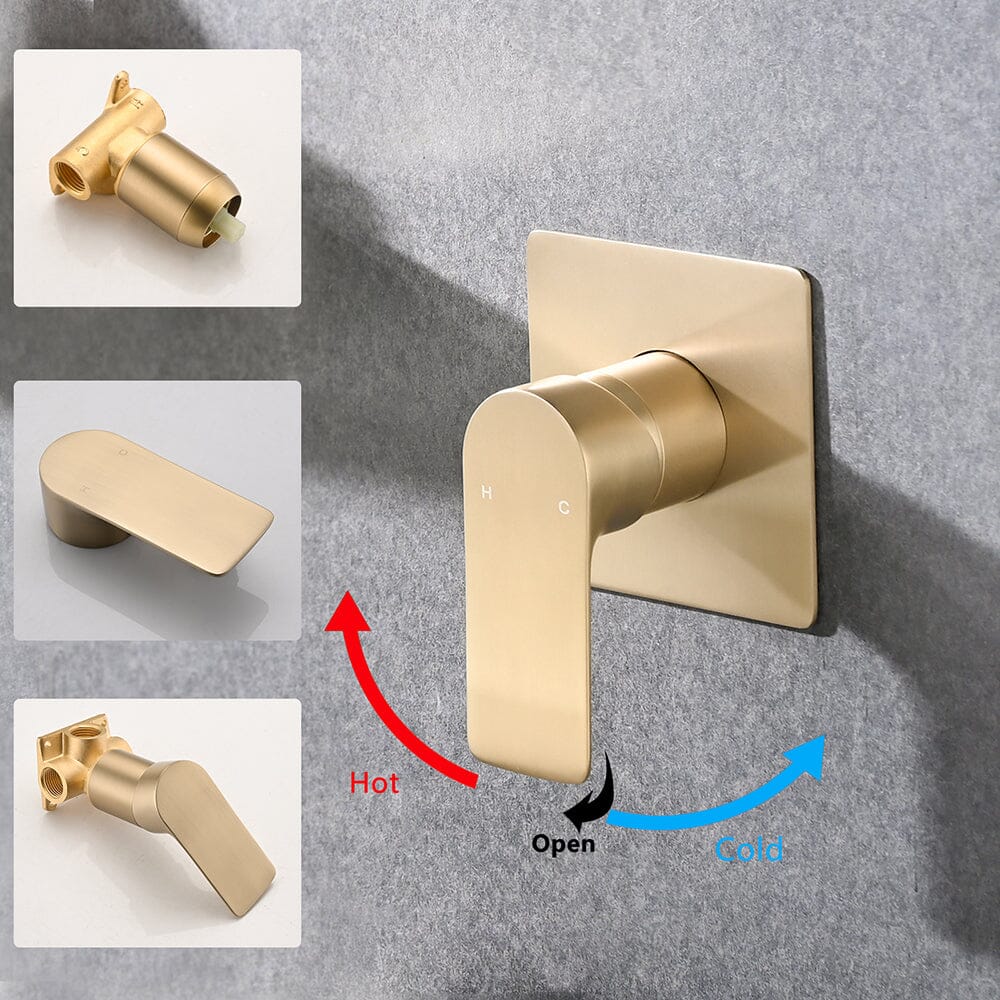 Modern Bathroom Wall Mount Waterfall Faucet for Sink or Bathtub