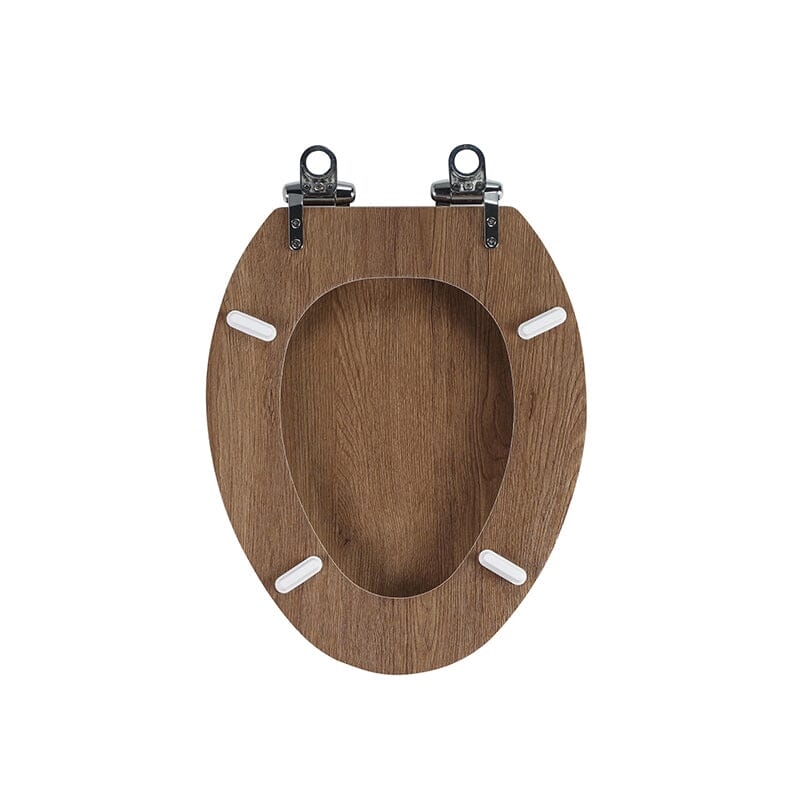 Oval Toilet Seat, Premium Molded Wood Seat with Quiet-Close Hinges