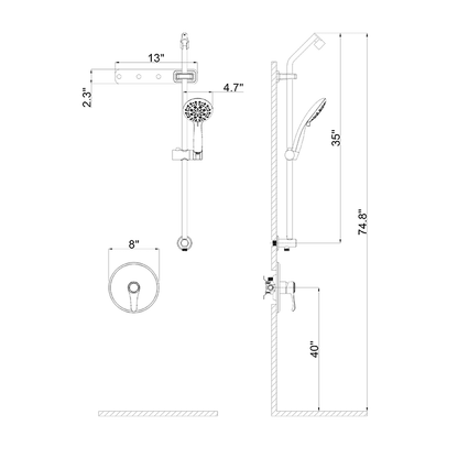 Full Slide Bar 6 Spray Modes 4.7&