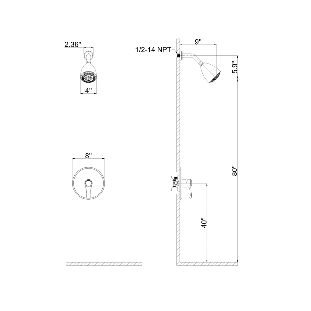 Giving Tree Filtered Shower Head Set with 8 Spray Mode