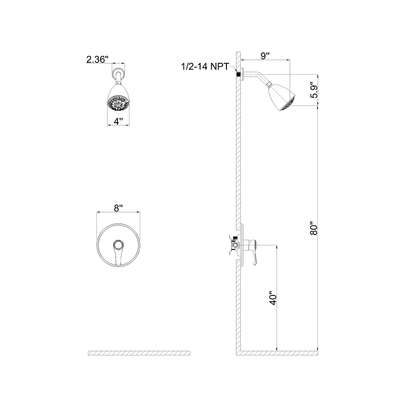 Giving Tree Filtered Shower Head Set with 8 Spray Mode