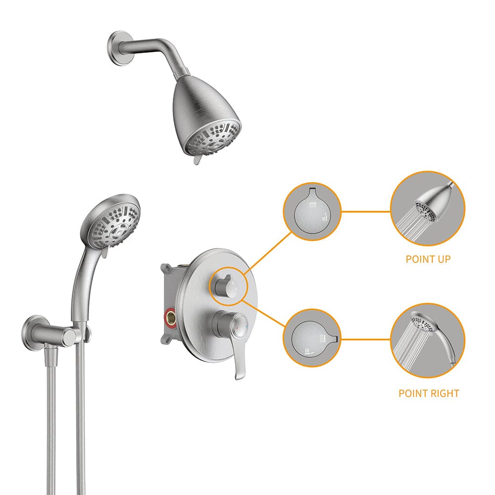 8 Spray Filtered Shower Head and Hand Shower for Small Bathroom