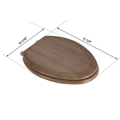 Oval Toilet Seat, Premium Molded Wood Seat with Quiet-Close Hinges