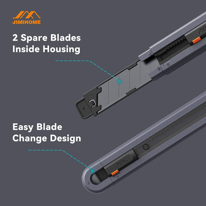 JIMIHOME Household Tool Safety Scissors and Adjustable Utility Knife Set