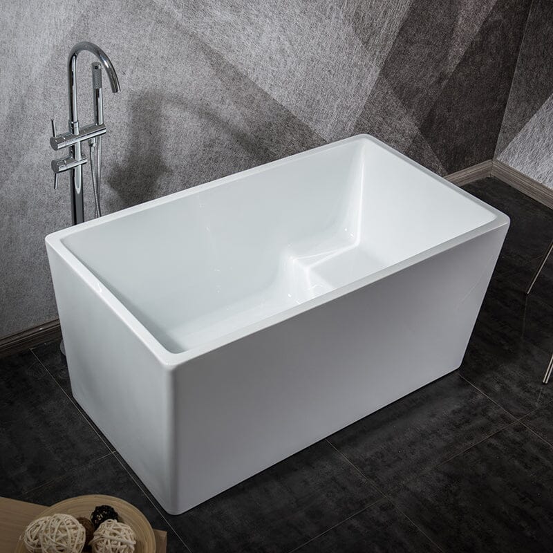 100% acrylic soaking tub with built-in seat