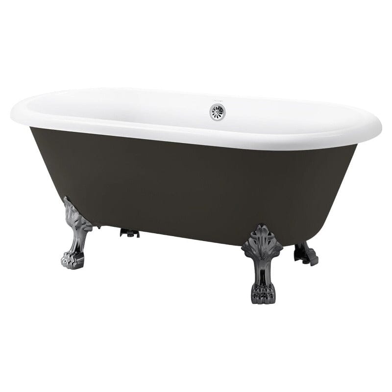 grey Double Ended Clawfoot tub Acrylic